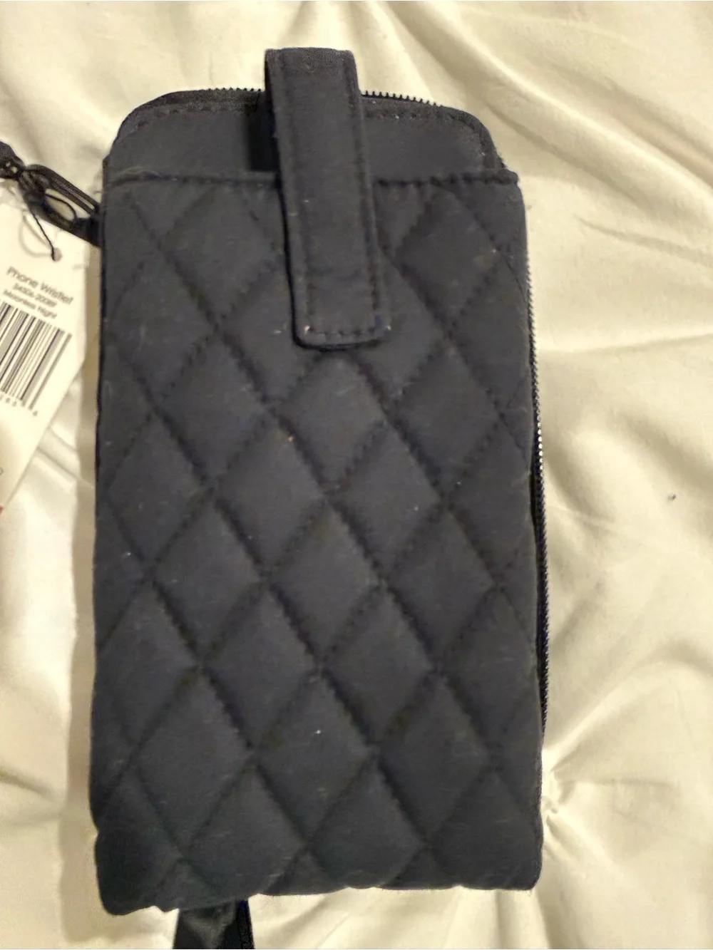 Vera Bradley Black Quilted Phone Wristlet Case